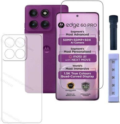 4 YARDS Front and Back Tempered Glass for Motorola Edge 60 5G / Moto Edge 60 Pro 5G (6.7 Inch) Full Adhesive UV Curved Case Friendly HD Clarity(Pack of 1)