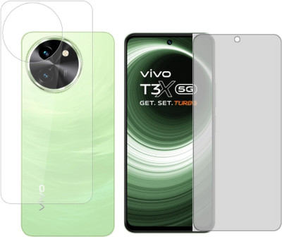 4 YARDS Front and Back Tempered Glass for Vivo T3x 5G (Matte Finish)(Pack of 1)