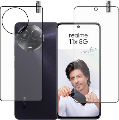 BOMGUARD Front and Back Tempered Glass for REALME 11x 5G(Pack of 2)