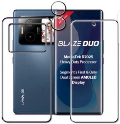 DOWRVIN Front and Back Tempered Glass for LAVA BLAZE DUO(Pack of 3)