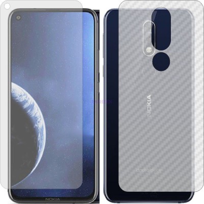 Fasheen Front and Back Tempered Glass for NOKIA 8.1 PLUS (Front Matte Finish & Back 3d Carbon Fiber)(Pack of 2)