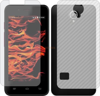 TELTREK Front and Back Tempered Glass for RELIANCE JIO LYF FLAME 4 (Front Matte Finish & Back 3d Carbon Fiber)(Pack of 2)