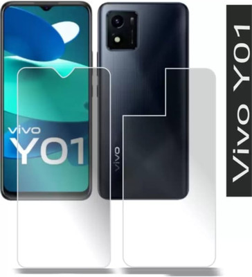 DOWRVIN Front and Back Tempered Glass for Vivo Y01 front and back Tempered glass(Pack of 2)