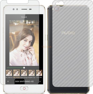 TELTREK Front and Back Tempered Glass for NUBIA NUBIA M2 LITE (Front Matte Finish & Back 3d Carbon Fiber)(Pack of 2)