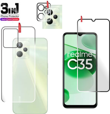 chakoor Front and Back Tempered Glass for Realme C35(Pack of 3)