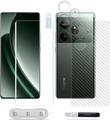 SOMTONE Front and Back Tempered Glass for Realme GT 6 5G Tempered Glass Screen Protector ( 1 UV TEMPERED GLASS SCREEN PROTECTOR + 1 BACK CARBON FIBER SKIN + CAMERA LENS PROTECTOR )(Pack of 1)