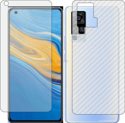 Fasheen Front and Back Tempered Glass for VIVO X50 V2001A (Front Matte Finish & Back 3d Carbon Fiber)(Pack of 2)