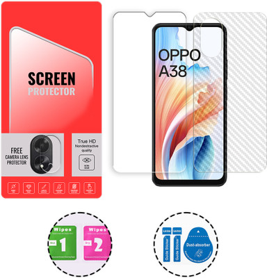 ARBAN Front and Back Tempered Glass for Oppo A38 4G (1 FREE CAMERA LENS) WITH FRONTBACK SCREEN PROTECTOR(Pack of 1)