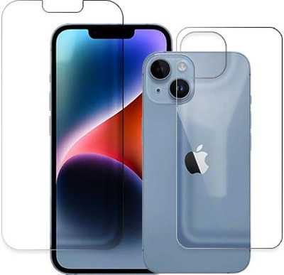 SOMTONE Front and Back Tempered Glass for Apple iPhone 14 FRONT BACK(Pack of 1)