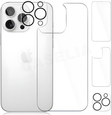 CASELIA Front and Back Tempered Glass for Apple iPhone 16 Pro Max(Pack of 3)