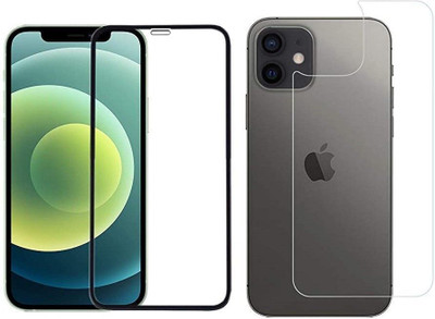AV Front and Back Tempered Glass for Apple iPhone 12 / 12 Pro - Edge to Edge 11D | HD Clear | Scratch Resistant(Pack of 2)