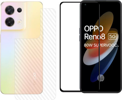Vatsin Front and Back Tempered Glass for Oppo Reno 8 5G, Oppo Reno 8 5G (Back Carbon Fiber)(Pack of 2)