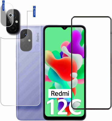 FINCH Front and Back Tempered Glass for REDMI 12C(Pack of 3)