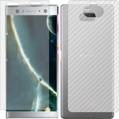 TELTREK Front and Back Tempered Glass for SONY XA3 ULTRA (Front Matte Finish & Back 3d Carbon Fiber)(Pack of 2)