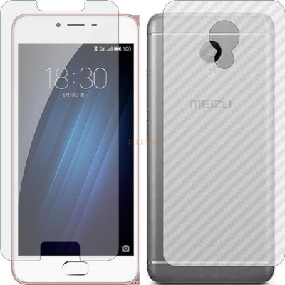 TELTREK Front and Back Tempered Glass for MEIZU M3S (Front Matte Finish & Back 3d Carbon Fiber)(Pack of 2)