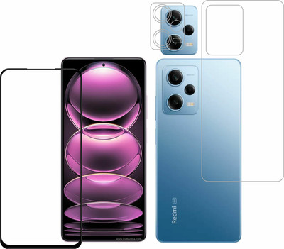 Vatsin Front and Back Tempered Glass for Redmi Note 12 5G, Redmi Note 12 5G [With Rear Camera Lens Guard](Pack of 3)
