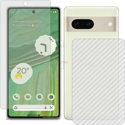 TELTREK Front and Back Tempered Glass for PIXEL 7 5G (Front Matte Finish & Back 3d Carbon Fiber)(Pack of 2)