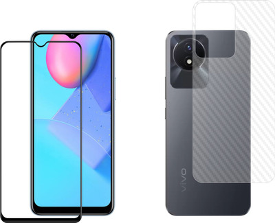 Ten To 11 Front and Back Tempered Glass for ViVO Y02, ViVO Y02 [Back Carbon Fiber](Pack of 2)