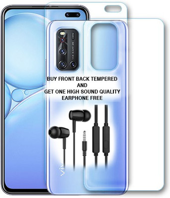 SOMTONE Front and Back Tempered Glass for vivo V19 FRONT BACK TEMPERED GLASS BUY AND GET EARPHONE FREE(Pack of 1)