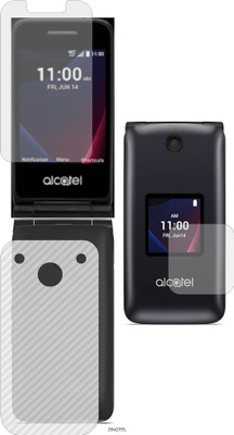 ZINGTEL Front and Back Tempered Glass for ALCATEL GO FLIP V (Front Matte Finish & Back 3d Carbon Fiber)(Pack of 2)