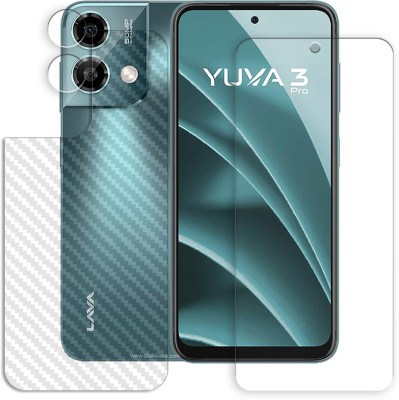 SOMTONE Front and Back Tempered Glass for CLFB-Lava Yuva 3 Pro FRONTBACK AND CAMERA LENS SCREEN GUARD(Pack of 1)