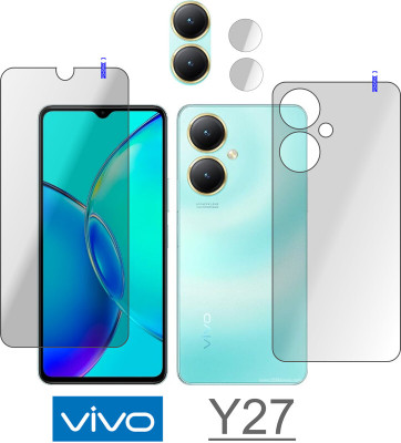 PONDRIK Front and Back Tempered Glass for vivo Y27(Pack of 3)