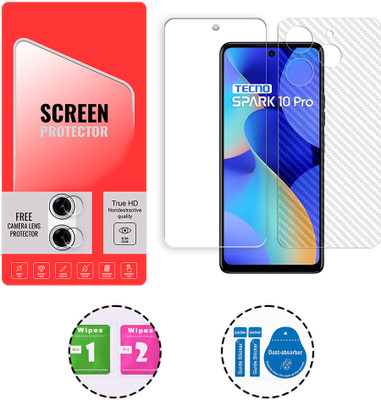 ARBAN Front and Back Tempered Glass for Tecno Spark 10 Pro 4G (1 FREE CAMERA LENS) WITH FRONTBACK SCREEN PROTECTOR(Pack of 1)
