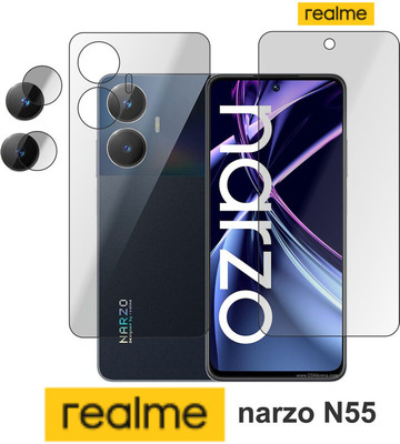 Cinzia Front and Back Tempered Glass for Realme narzo N55(Pack of 3)