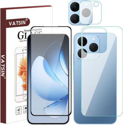 Vatsin Front and Back Tempered Glass for Realme 15T, Realme 15T (With Rear Camera Lens Guard)(Pack of 3)