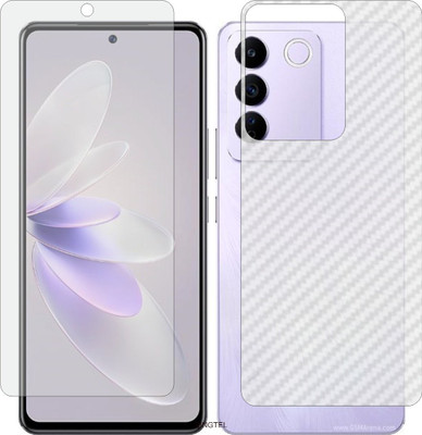 ZINGTEL Front and Back Tempered Glass for VIVO S16E V2239A (Front Matte Finish & Back 3d Carbon Fiber)(Pack of 2)