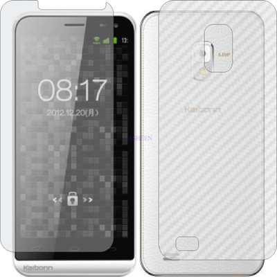 Fasheen Front and Back Tempered Glass for KARBONN A12 (Front Matte Finish & Back 3d Carbon Fiber)(Pack of 2)