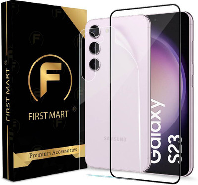 FIRST MART Front and Back Tempered Glass for Samsung Galaxy S23 5G, Samsung S23 5G, Samsung Galaxy S23, ( 1 OG Black Border Glass with 1 Back Membrane )(Pack of 2)