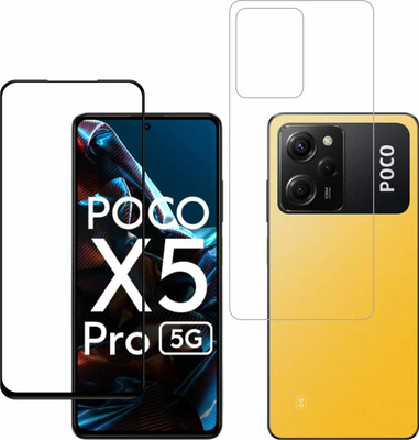 Vatsin Front and Back Tempered Glass for Poco X5 Pro 5G(Pack of 2)