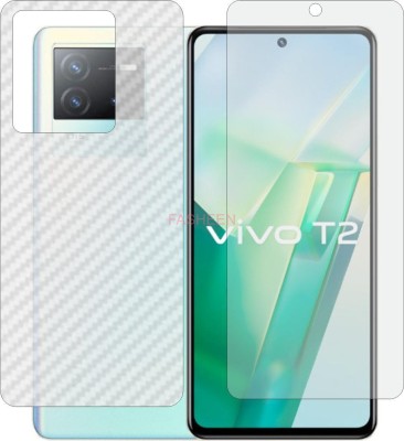 Fasheen Front and Back Tempered Glass for VIVO T2 V2199GA (Front Matte Finish & Back 3d Carbon Fiber)(Pack of 2)