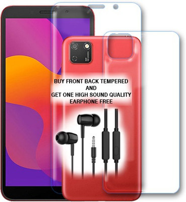 SOMTONE Front and Back Tempered Glass for Honor 9S FRONT BACK TEMPERED GLASS BUY AND GET EARPHONE FREE(Pack of 1)