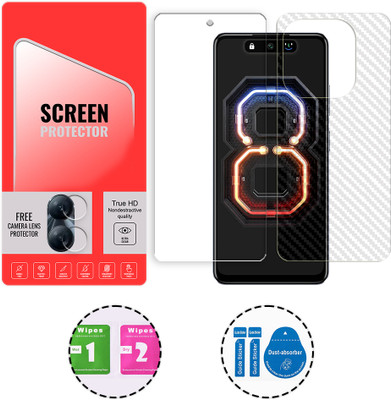 SOMTONE Front and Back Tempered Glass for Infinix Smart 8 Pro 4G (1 FREE CAMERA LENS) WITH FRONTBACK SCREEN PROTECTOR(Pack of 1)