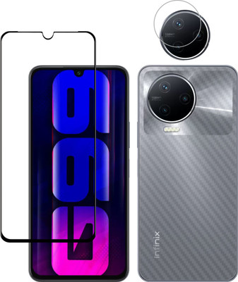 Vatsin Front and Back Tempered Glass for Infinix Note 12 Pro, Infinix Note 12 Pro (Back Carbon Fiber)(Pack of 3)