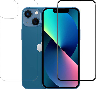 YOGKREETI Front and Back Tempered Glass for Apple iPhone 13(Pack of 2)