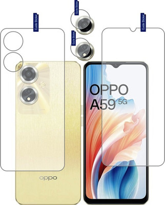 DESIBUZZ Front and Back Tempered Glass for OPPO A59 5G, (Flexible), camera lens(Pack of 3)