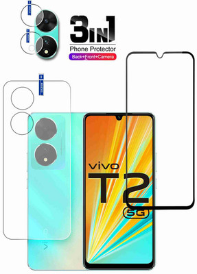 Olonga Front and Back Tempered Glass for VIVO T2 5G(Pack of 3)