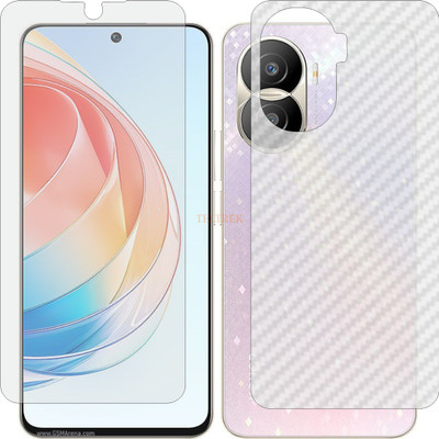TELTREK Front and Back Tempered Glass for HUAWEI HONOR X40 i (Front Matte Finish & Back 3d Carbon Fiber)(Pack of 2)