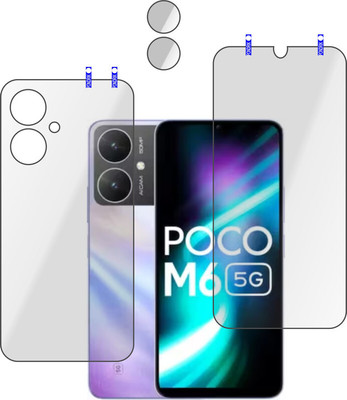 PONDRIK Front and Back Tempered Glass for POCO M6 5G(Pack of 3)