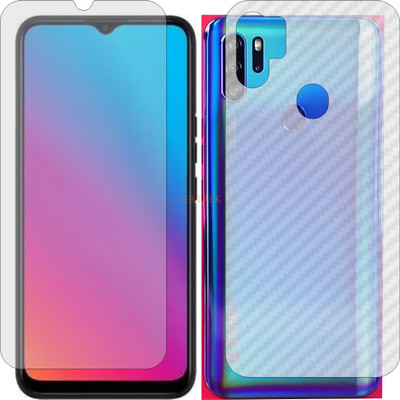 TELTREK Front and Back Tempered Glass for GIONEE S12 (Front Matte Finish & Back 3d Carbon Fiber)(Pack of 2)