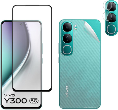 Ten To 11 Front and Back Tempered Glass for ViVO Y300 5G, ViVO Y300 5G [Back Carbon Fiber] [Rear Camera Lens Guard](Pack of 3)