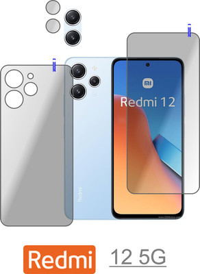 Cinzia Front and Back Tempered Glass for REDMI 12 5G(Pack of 3)