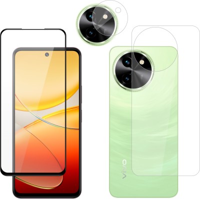 Vatsin Front and Back Tempered Glass for ViVO T3X 5G, ViVO T3X 5G [With Rear Camera Lens Guard](Pack of 3)