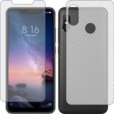 TELTREK Front and Back Tempered Glass for MI REDMI NOTE 6 PRO (Front Matte Finish & Back 3d Carbon Fiber)(Pack of 2)