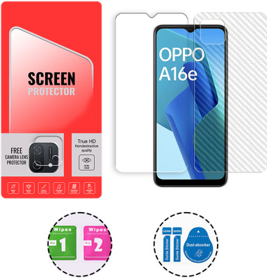 ARBAN Front and Back Tempered Glass for Oppo A16e 4G (1 FREE CAMERA LENS) WITH FRONTBACK SCREEN PROTECTOR(Pack of 1)
