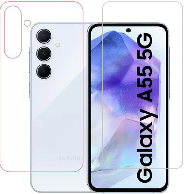 HOBBYTRONICS Front and Back Tempered Glass for Samsung A55, Samsung A35(Pack of 1)