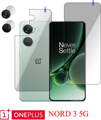 PONDRIK Front and Back Tempered Glass for OnePlus Nord 3 5G(Pack of 3)